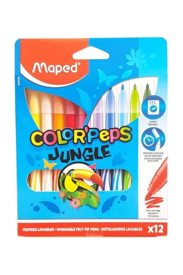 12-Piece Jungle Felt Tip Color Pen Set Multicolour
