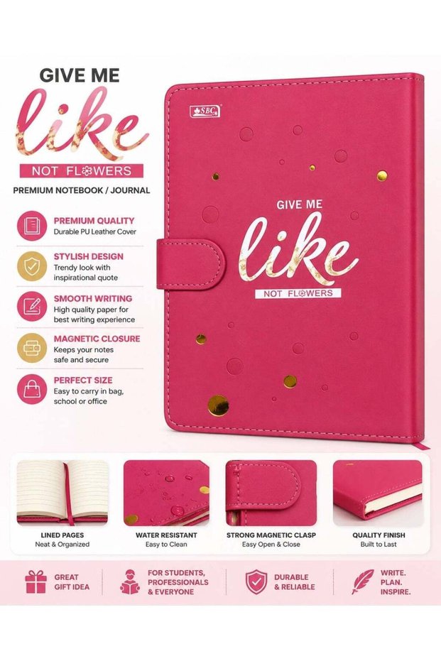 1-Piece Journal Notebook With Magnetic Closure A5 Size Assorted Colours