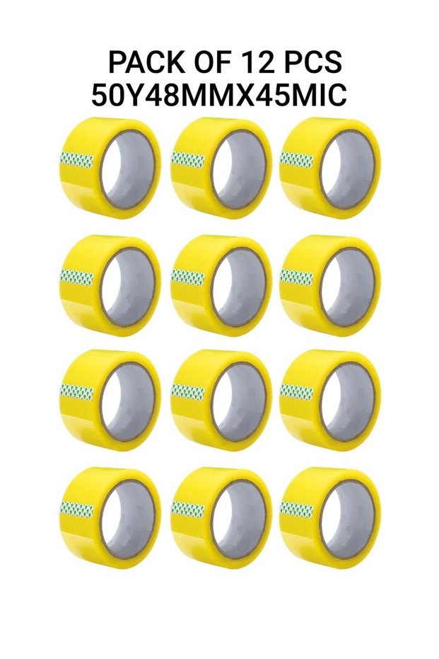 Pack Of 12 Pcs Packing Tape For Sealing Parcel Boxes Use For Office Supplies And Home Packing Tape