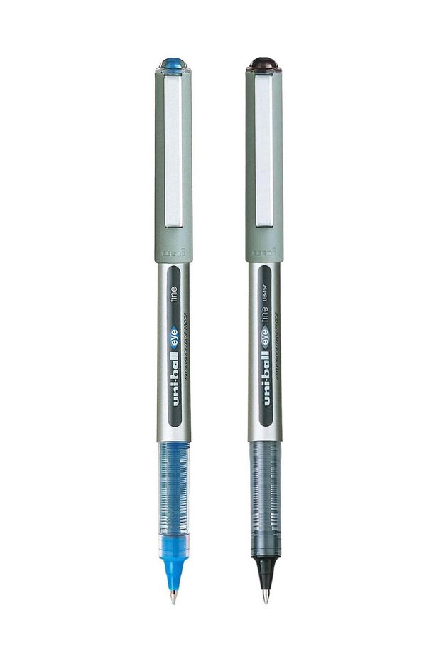 2-Piece Eye Fine Rollerball Pen 0.7mm Tip Blue And Black Ink