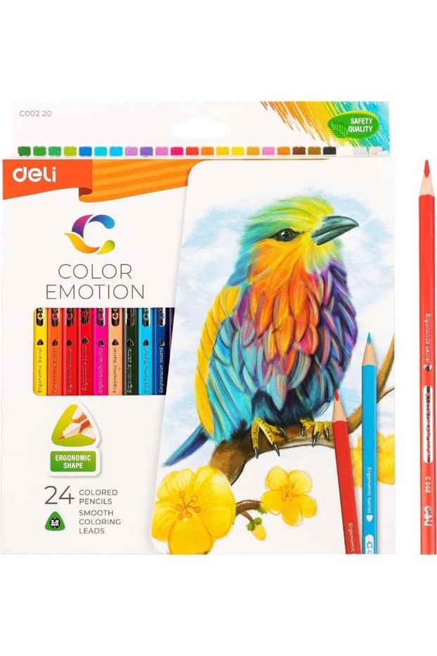 Deli EC00220 Color Emotion Wooden Colored Pencils 24-Pieces