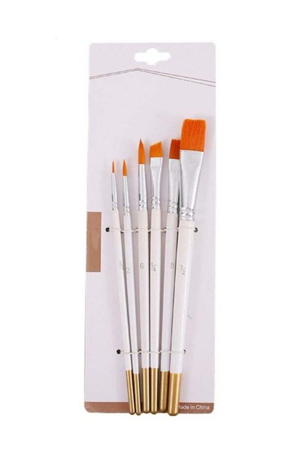 6 PCS Paint Brush Set, Round Pointed Tip Nylon Hair Artist Detail Paintbrushes, Professional Fine A