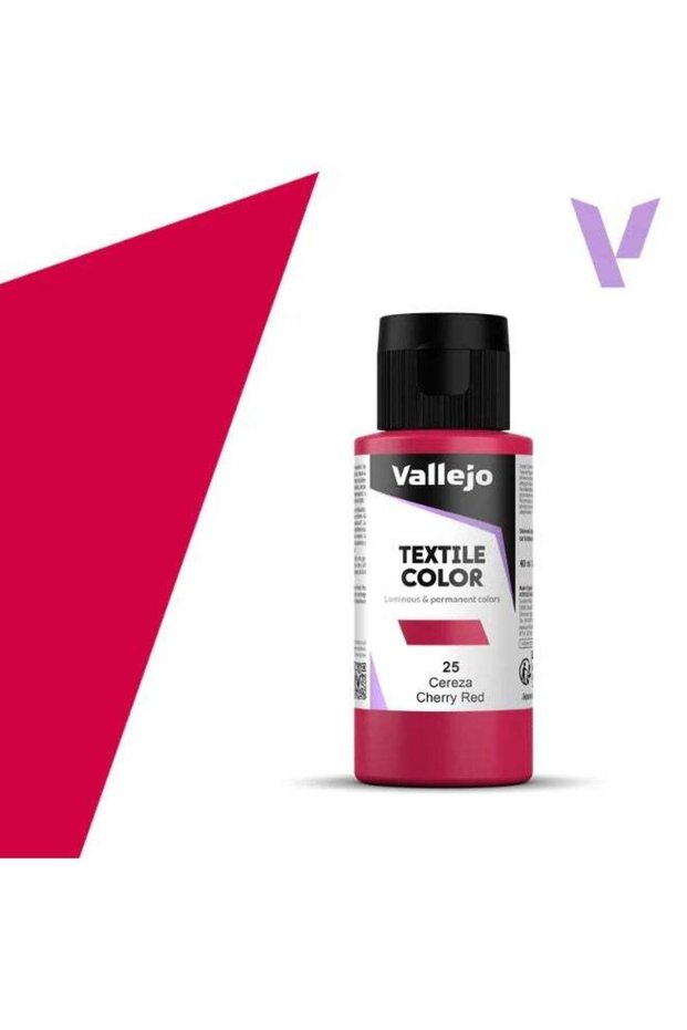 Textile Fabric Paint Cherry Red 25 – 60ml Bottle Matte Washable Finish