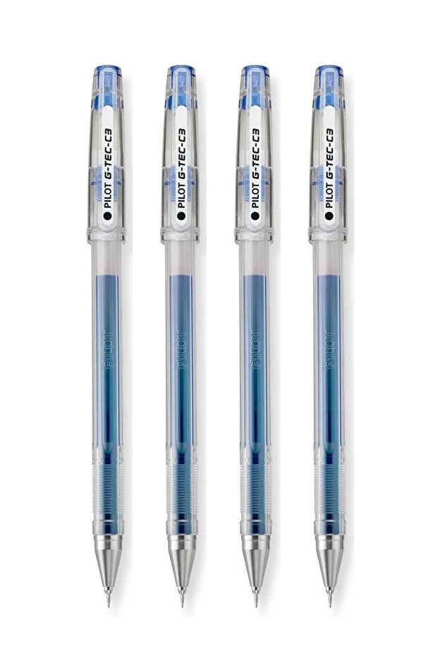 4-Piece Micro Fine Roller Pen 0.3mm Tip Blue Ink