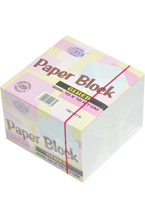 FIS Paper Block Glued, 10x10x7cm, White