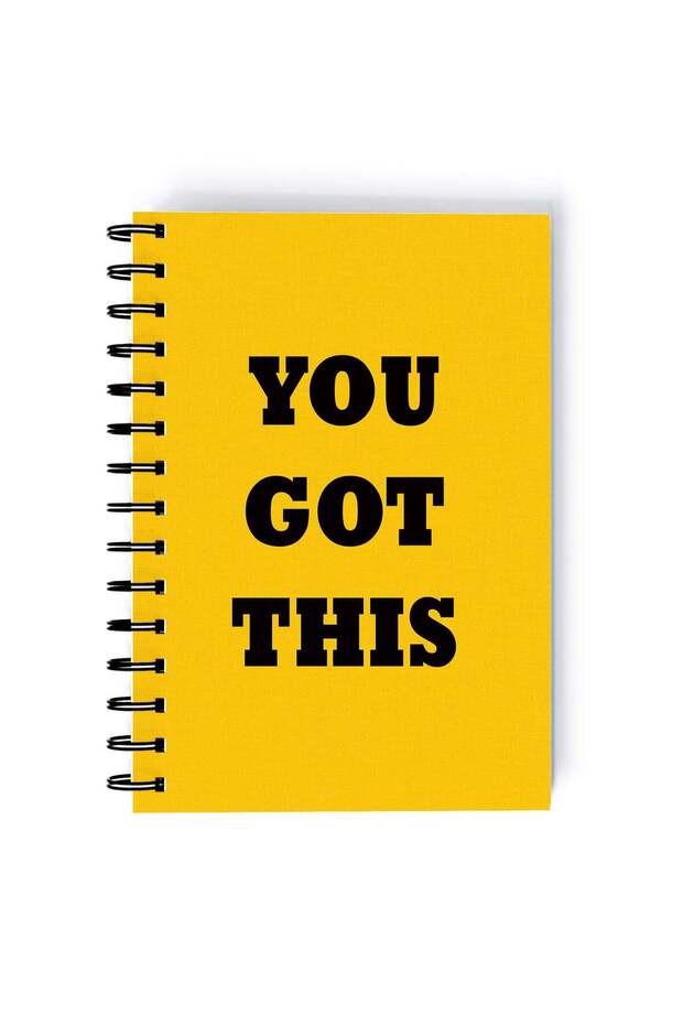 Spiral A4 Notebook Typography Motivational Quote You Got This Yellow Aesthetics