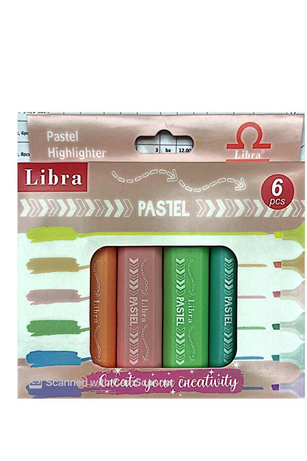6-Pieces Pastel Highlighter Set Multicolor