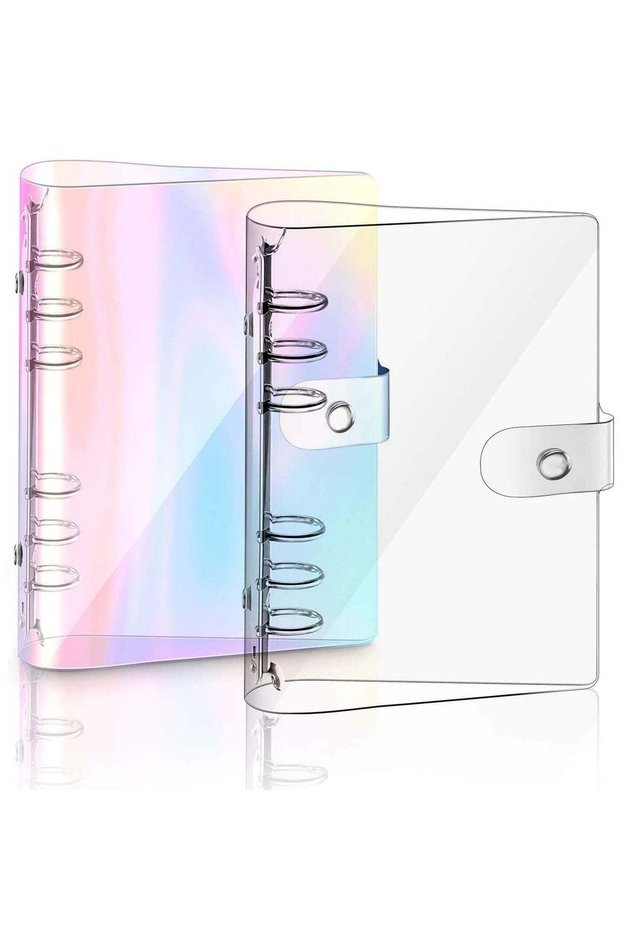 2 PCS A5 Rainbow Soft PVC Notebook Binder, Refillable Paper PVC Binder