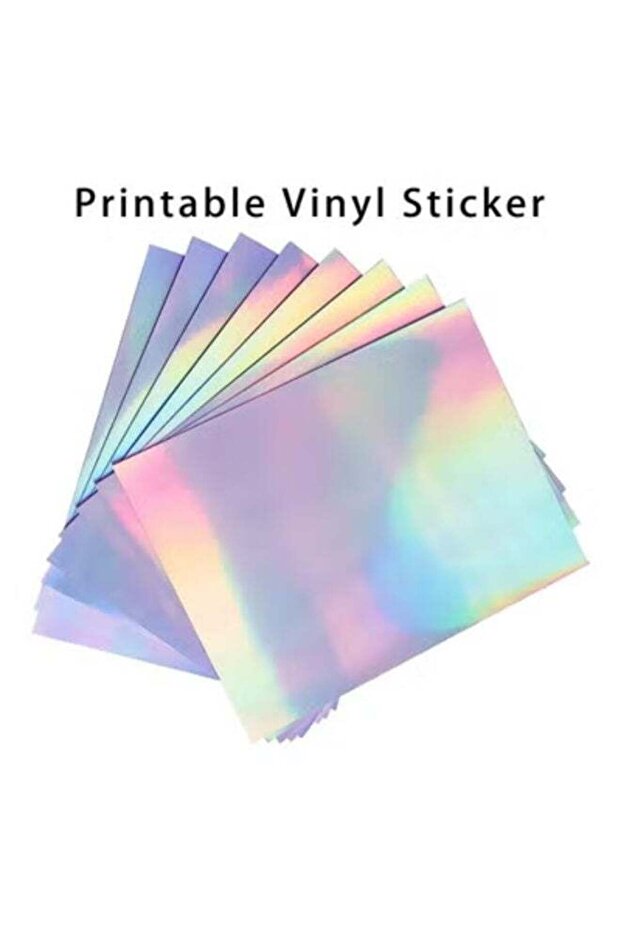 ESHANG A4 Holographic Printable Vinyl Sticker Paper for Ink jet Printer, Waterproof Dries Quickly -