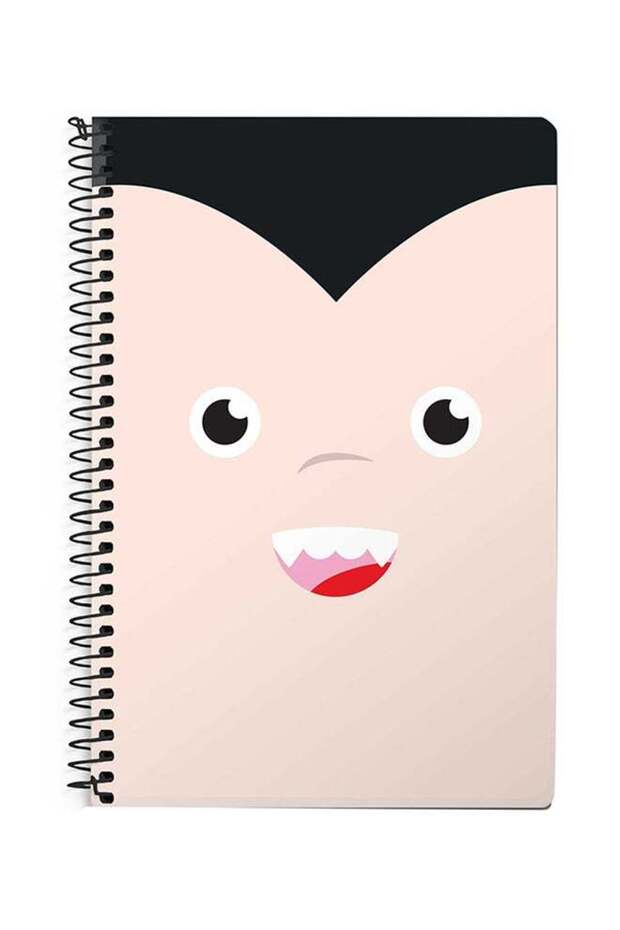 Cute Dracula A5 Spiral Notebook Multicolour