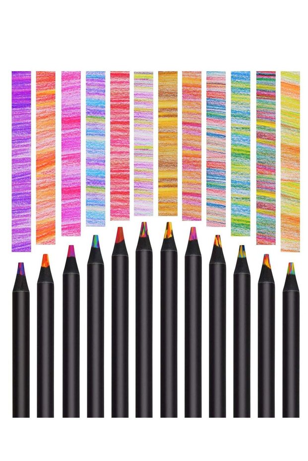 12-Color Rainbow Colouring Pencils, Multicolour Core Coloured Pencils, Jumbo Size Drawing Pencils f