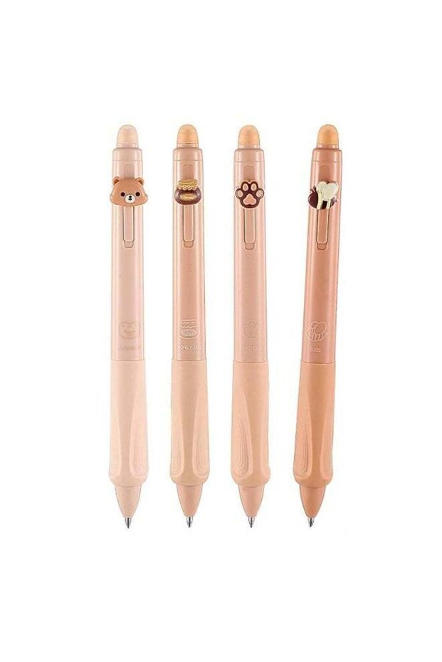4PCS 0.5mm Erasable Gel Pen, Cute Retractable Ink Pens, Portable Fine Point Rollerball Ballpoint Pe