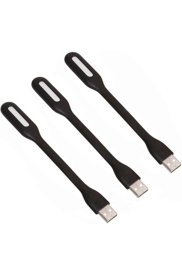 3 Pack, Flexible Mini USB LED Light Lamp for Laptop Keyboard, Power Bank, Portable Night Light (Bla