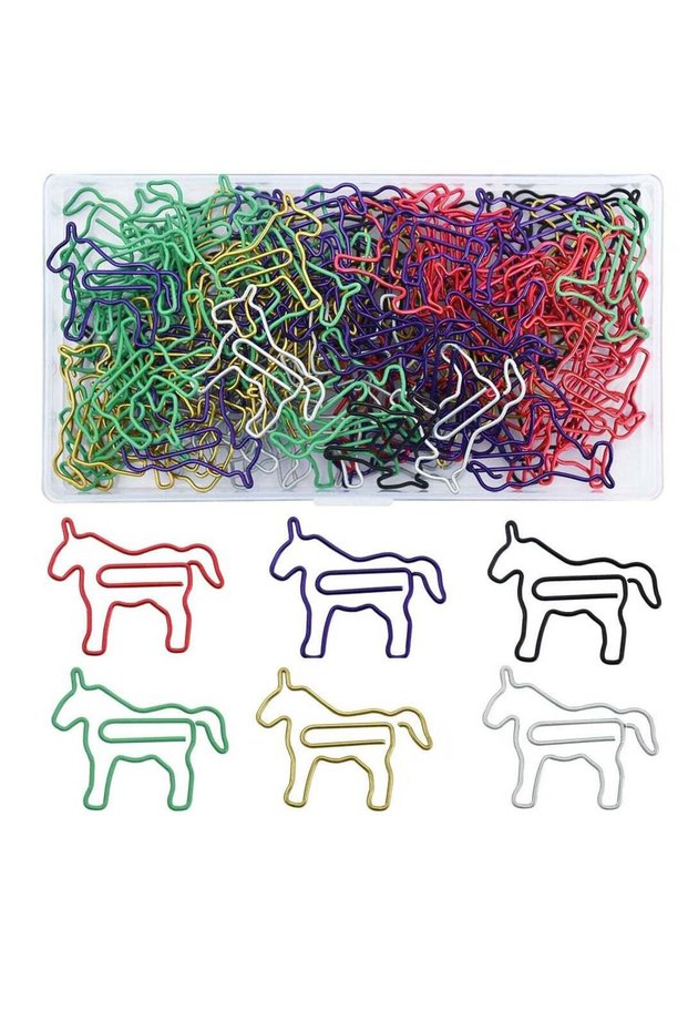 80 PCS Cute Animal Paper Clips in Gift Box - Assorted Colors for Kids, Students & Office Use - Perf