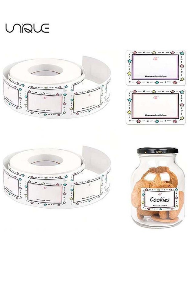 2 Roll Jam Jar Labels - Sticky Jam Labels - Freezer Labels 50*30mm Sticky Labels Jar Stickers Label
