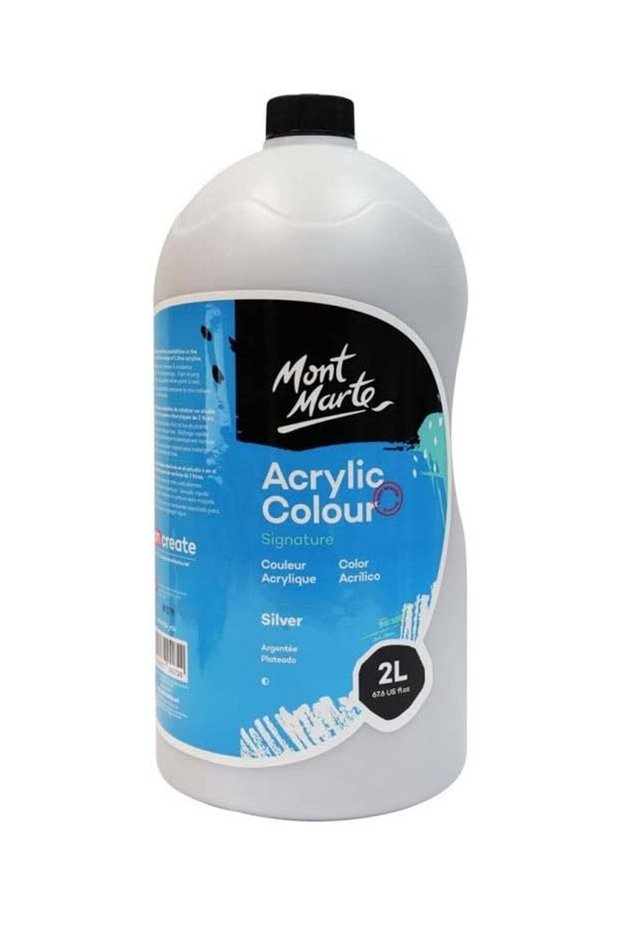 Signature Acrylic Colour 2 Litre Content With Pump Silver