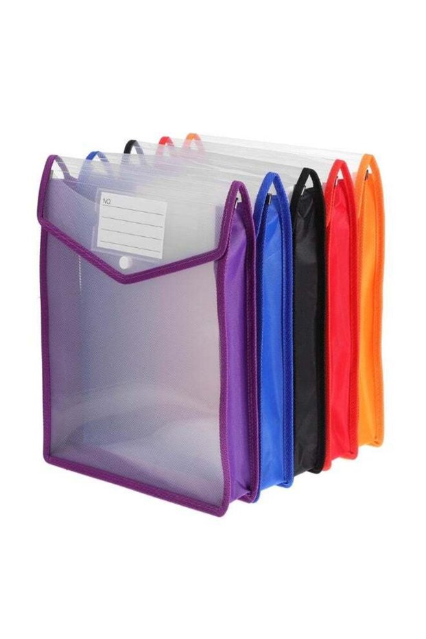 Orgtralix A4 Size Expanding File Folders with Snap Closure, Waterproof Expandable Mesh File Pocket