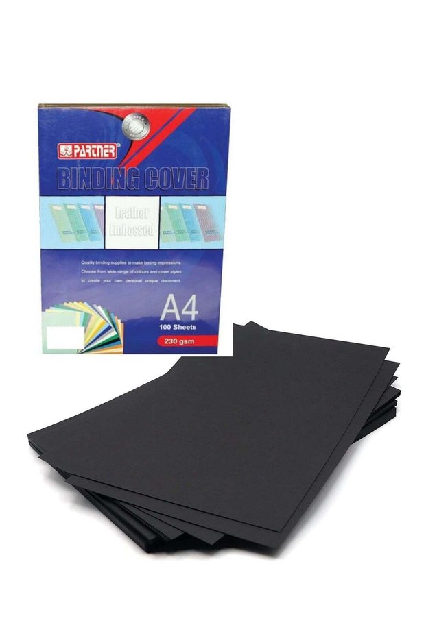 100-Piece A4 Size Binding Sheet Cover Black
