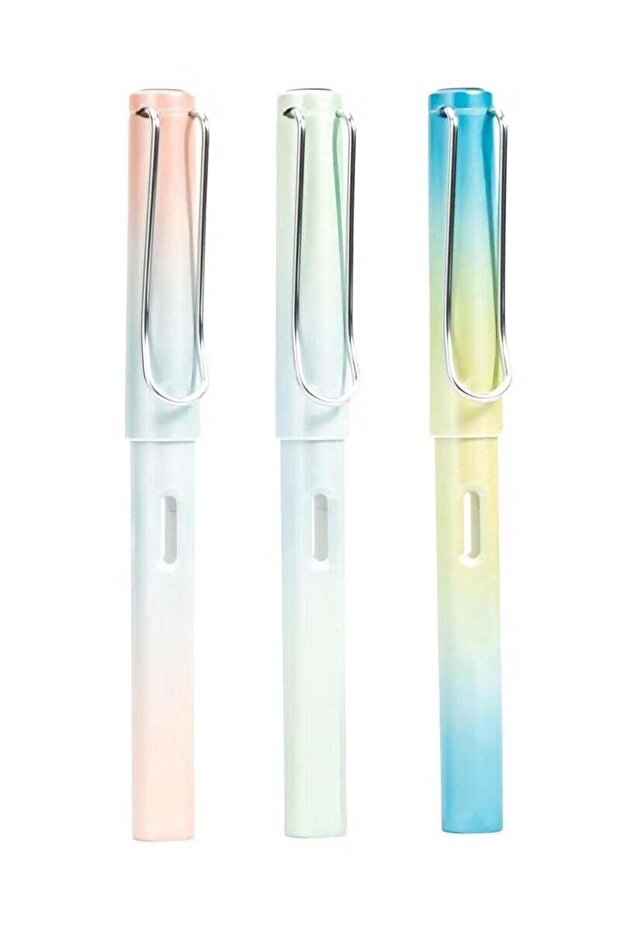 Pack Of 3 Practice Pen Multicolour WIth Refillable Viewable Window Design