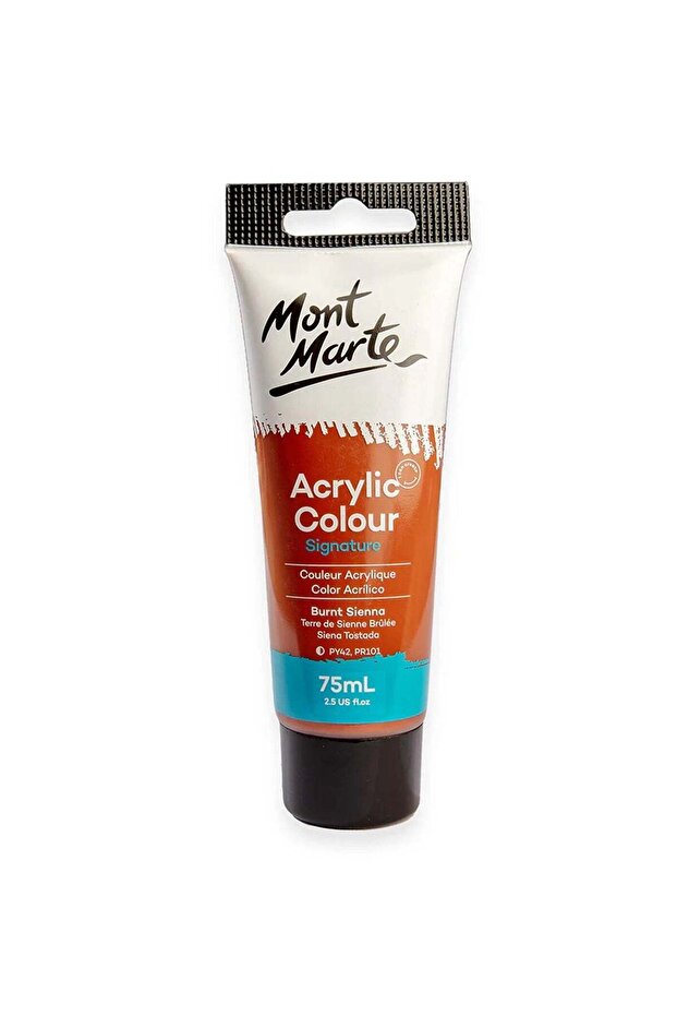 Signature Acrylic Colour Paint Tube 75ml Content Burnt Sienna