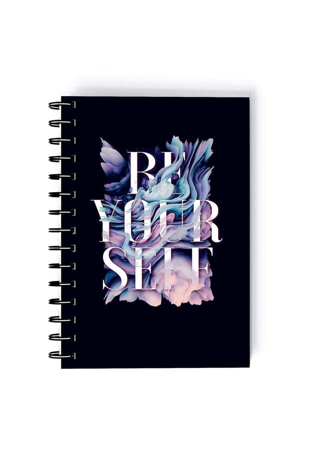 Be Yourself Print Rectangle Spiral A5 Notebook Multicolour