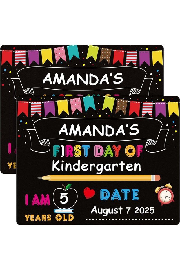 ARS First Day and Last Day of School Chalkboard Sign,9"x12" Back to School Board Double Sided First