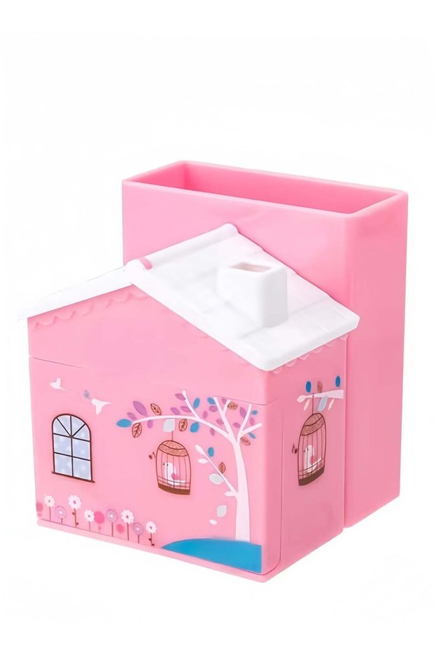 Pen holder office desk storage box 4-grid pencil storage box suitable for pink office and household