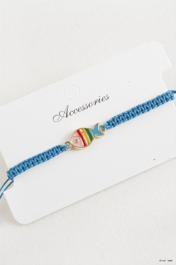 ILKESTOR Fish-Pattern Macramé (204043) Bracelet, Blue