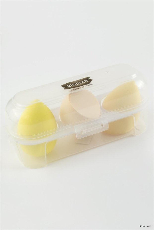 Ilkestor 3 Piece Egg Boxed Makeup Sponge (35804) Yellow
