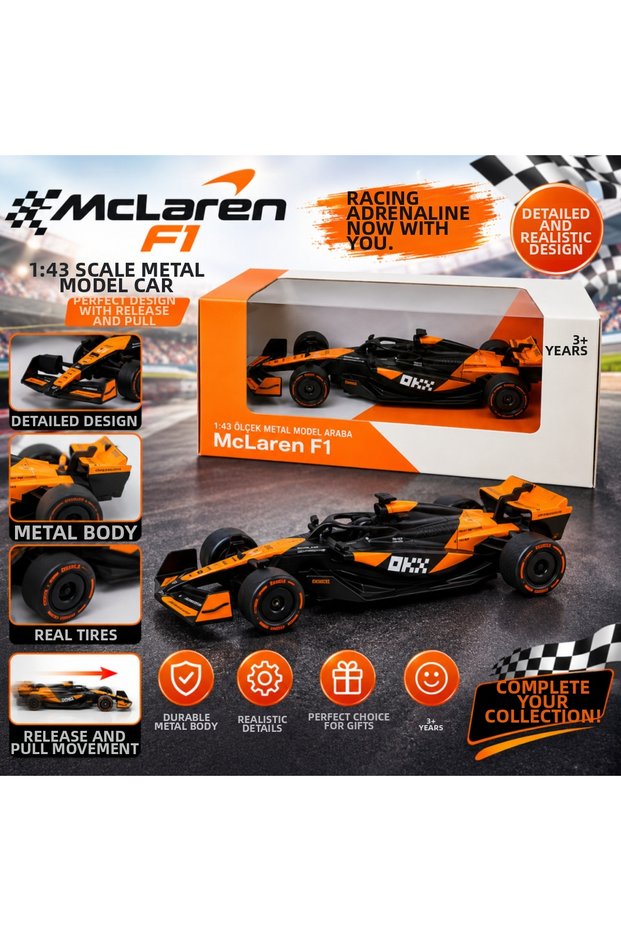 Rw5243 1:43 F1 Pull and Go Car Licensed Metal Model Car Price Is for One Piece