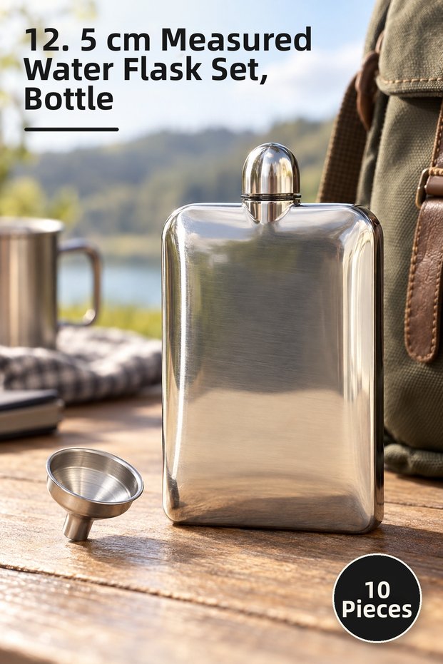10-Piece Flask Set – 12.5 cm Flask Set, Bottle, Water Bottle