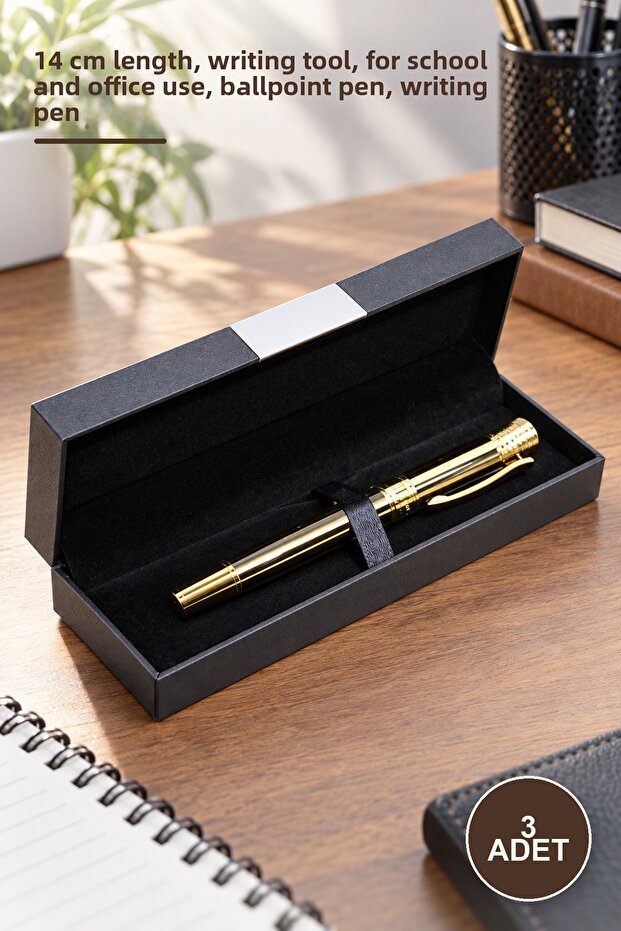 3 Pieces Ballpoint Pen Alk4103 – 14 cm Length, Writing Tool, School and Office Use, Ballpoint Pen, Writing Pen