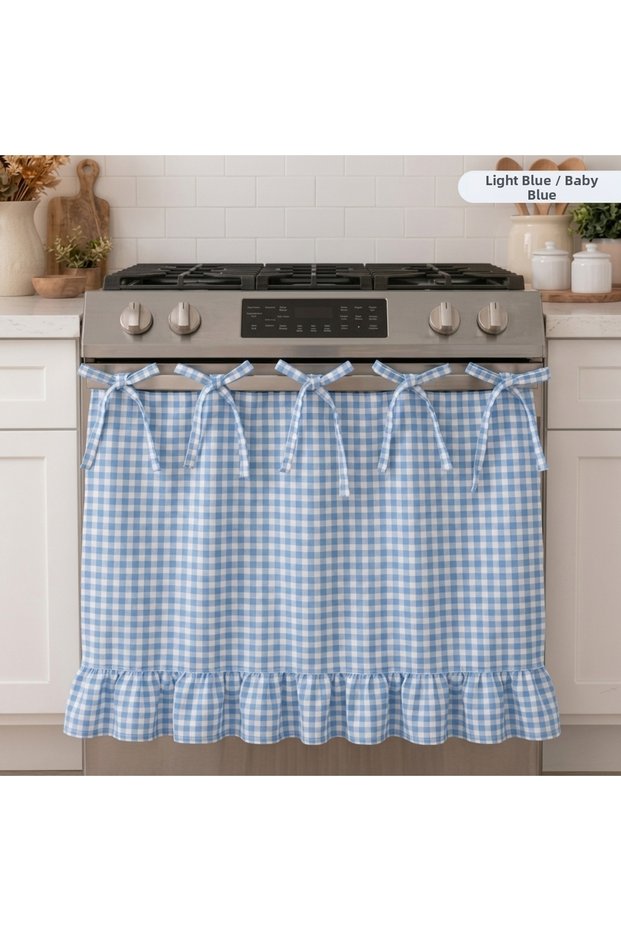 Oven Cover Coverlet Oven Coverlet with Ruffles Country House Checkered Gingham Plaid Bohemian Pininterest