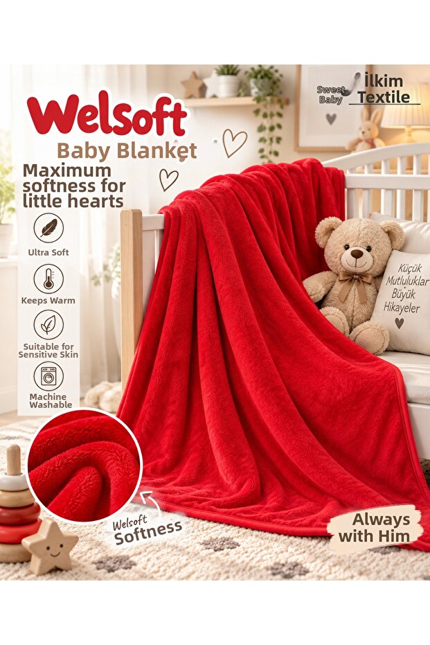 Welsoft Baby Blanket - 105X155 cm | Ultra Soft & Lightweight |