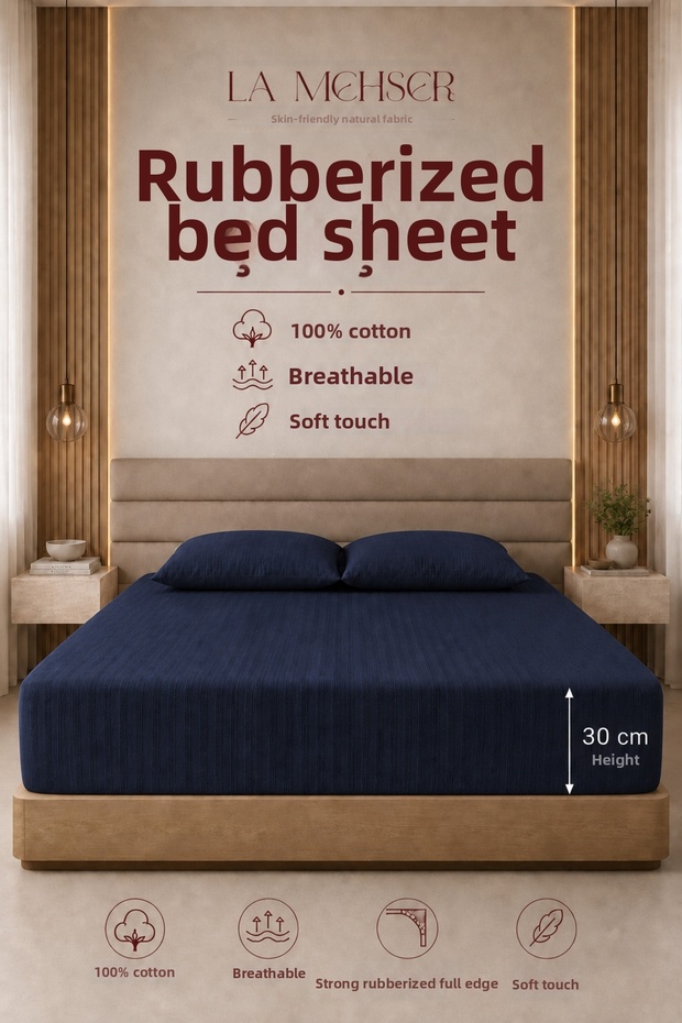 100% Cotton Combed Breathable Fabric Elastic Bed Sheet