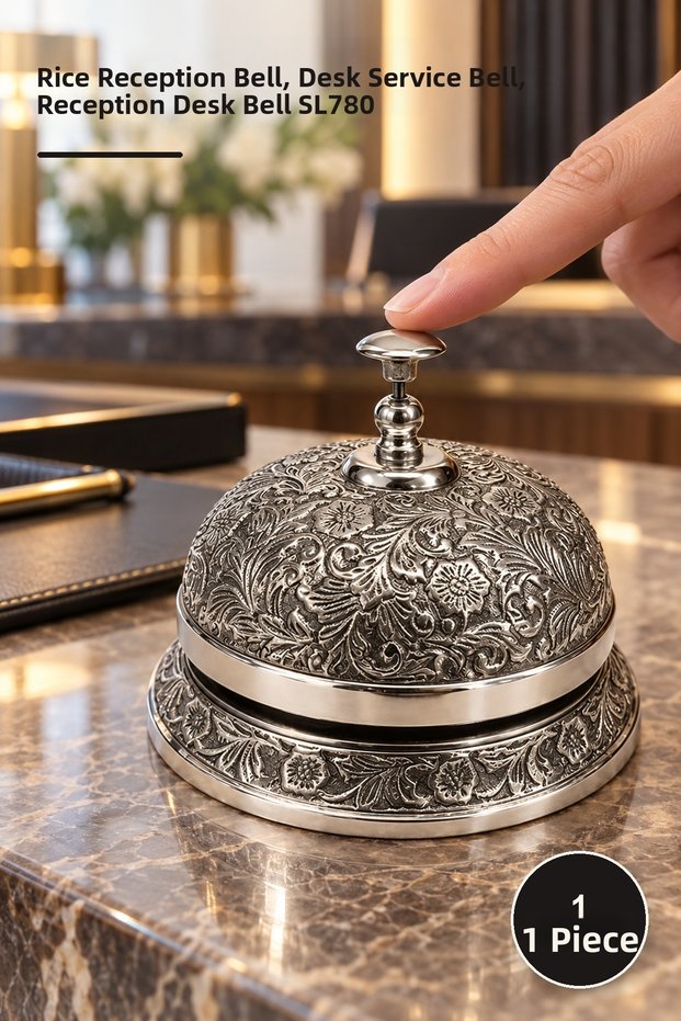 1 Piece Brass Reception Bell – Brass Welcome Bell, Tabletop Service Bell, Reception Desk Bell Sl780