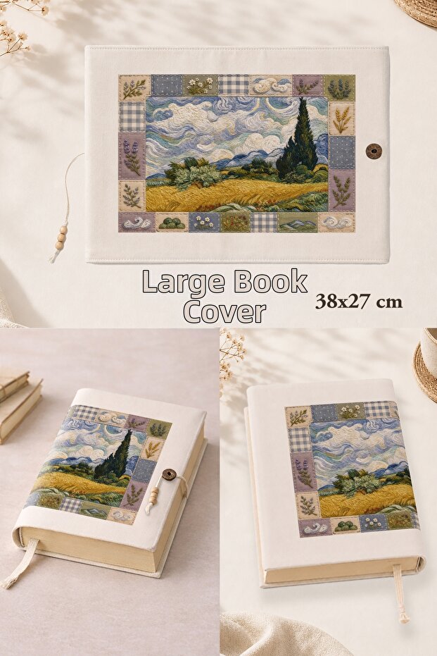 Large Size Book Cover 38X27 cm | Patchwork Art Collection | Rahle Boy Quran Compatible