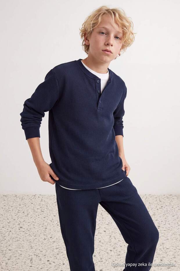 Lacivert Erkek Çocuk Pijama Takımı TKDAW27PT00039
