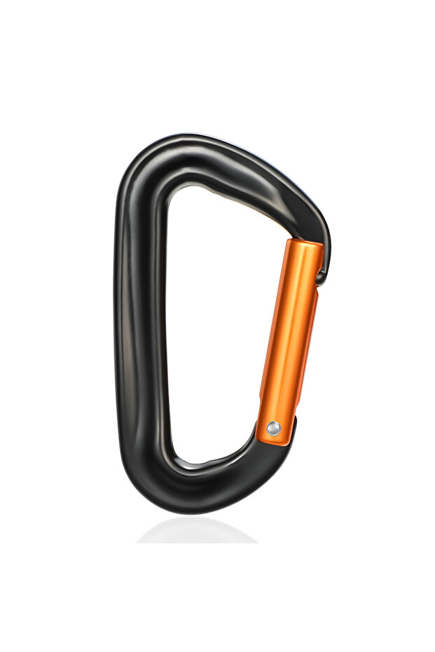 7802-Black CLIWIZ 12KN Professional D-Shaped Aluminum Carabiner Key Hooks Lip Camping Keyring Snap H