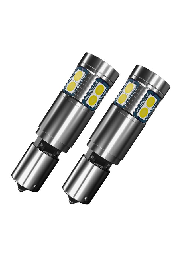 BAY9S White(6000K) 2pcs LED Reverse Light Blub Backup Lamp H21W BAY9S 64136 Canbus No Error For Rena