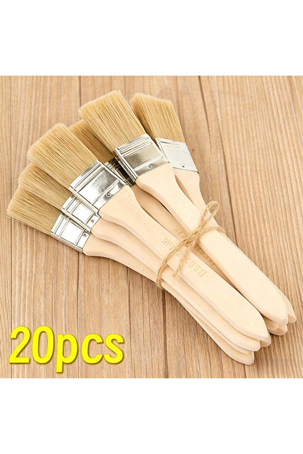 20Pcs 1/5/10/12/20/24 Pig Mane Brushes Suitable for Art Handicrafts Plastering Painting Glue Applica