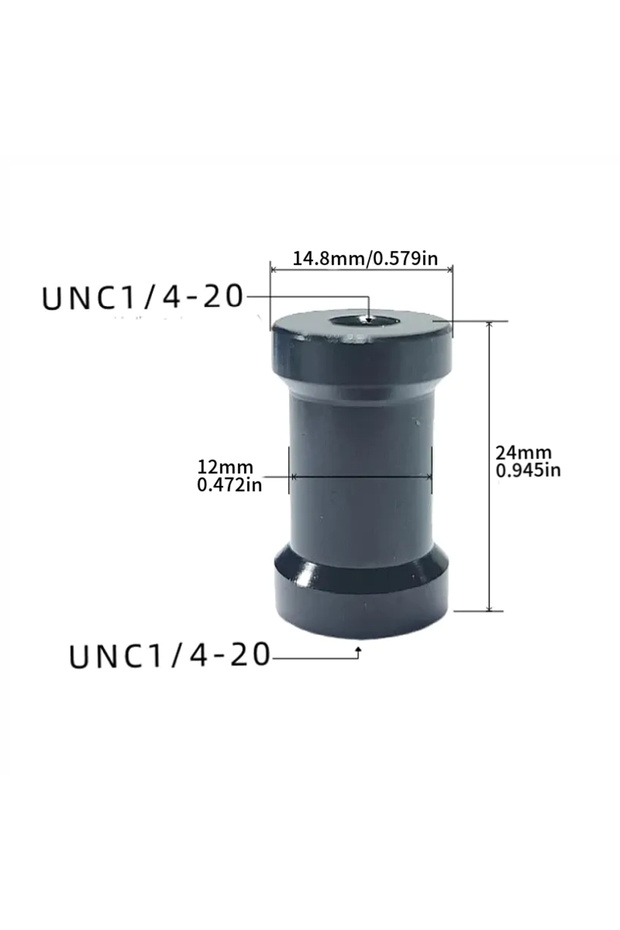 4PCS Black 1 4F to 1 4F 4PCS Aluminum Alloy 1/4 Female to 1/4 Female and 3/8 Female Stand Adapter He