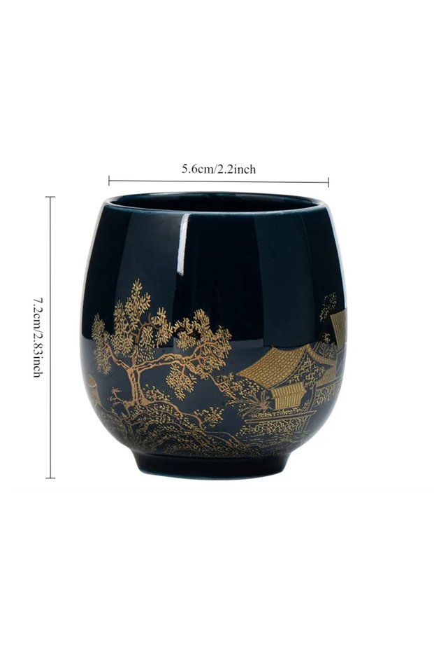 <200ml B Japanese-style Simple Master Mug Ceramic Tea Bowl Cup Household Jilan Simple Ceramic Large
