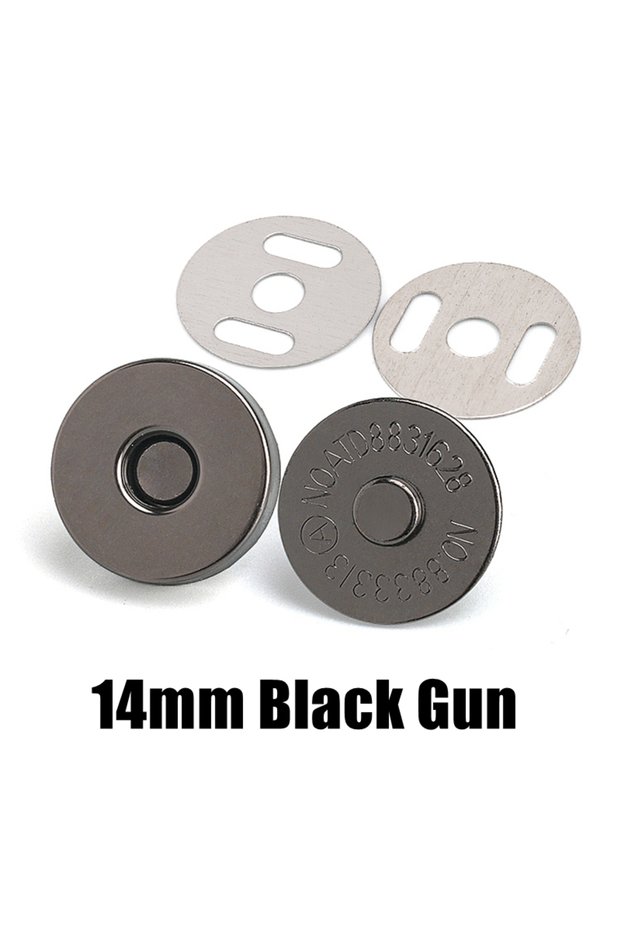 10pcs 14mm Black Gun Magnetic Snap Fasteners Clasps Buttons Handbag Purse Wallet Craft Bags Parts Ac