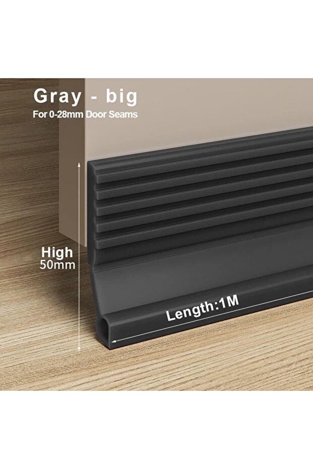 1M Gray-B New Door Bottom Sealing Strip 1M Windproof Dust Stopper Guard Rain Weatherstrip Noise Redu
