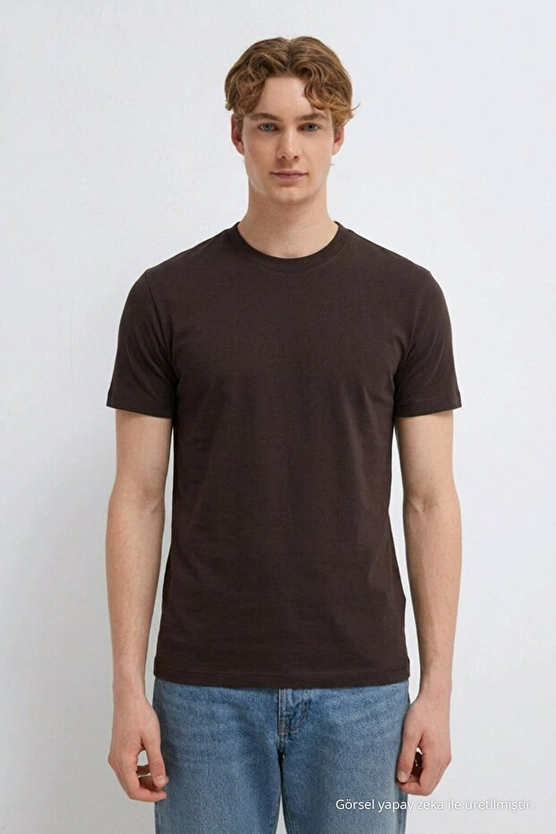 Men's Street Style Regular Coffee T-Shirt