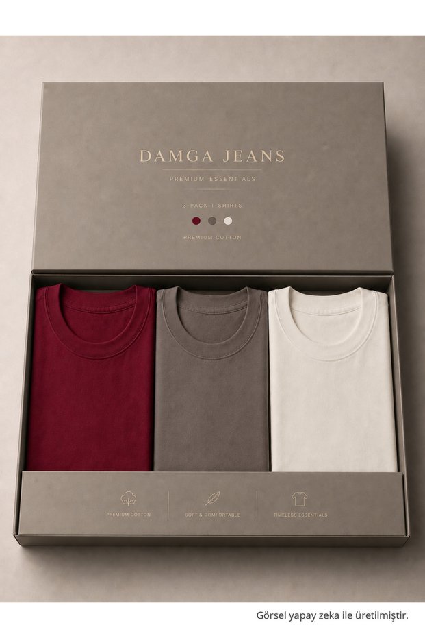 3 Men's 100% Cotton Trend Premium Basic T-Shirts