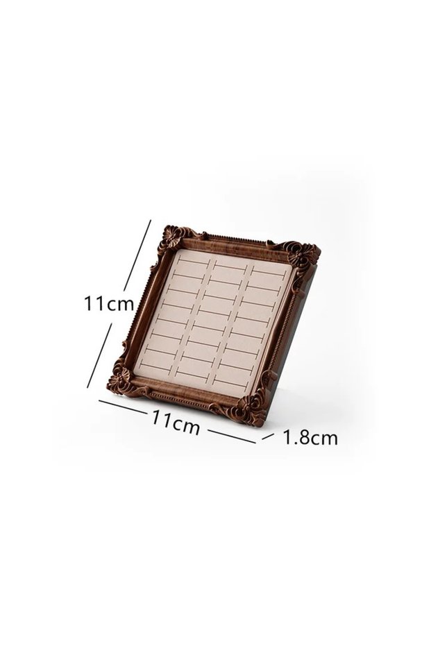 Beige B Vintage Photo Frame Jewelry Display Tray Nordic Ins Style Ring Holder Earrings Showcase for