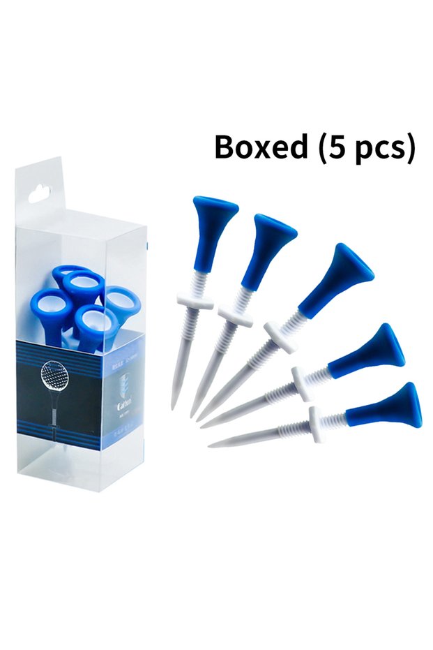 Boxed(5pcs) Caiton 5pcs Premium 85mm Plastic Golf Tees, Adjustable 22mm Range, Durable with Soft Rub