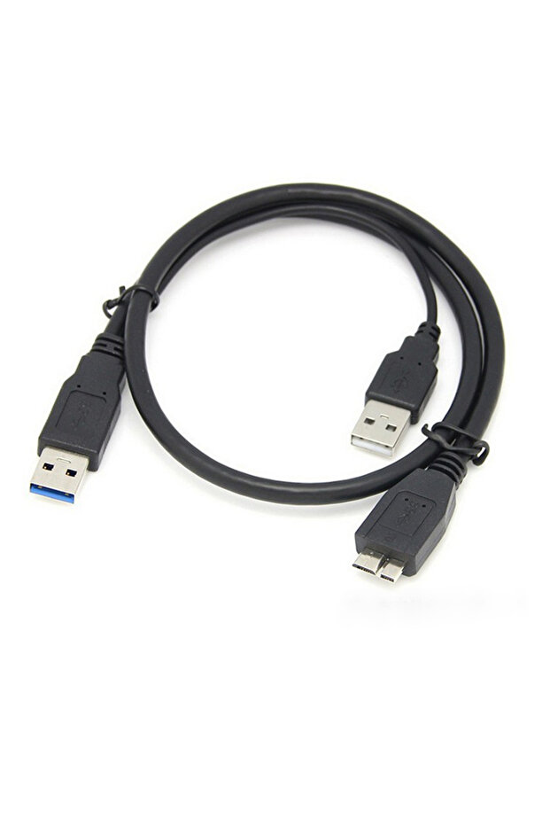 50cm As Photo HDD Hard Drive Power Cable USB 3.0 Male To Micro B Male Y Wire Splitter with Extra USB